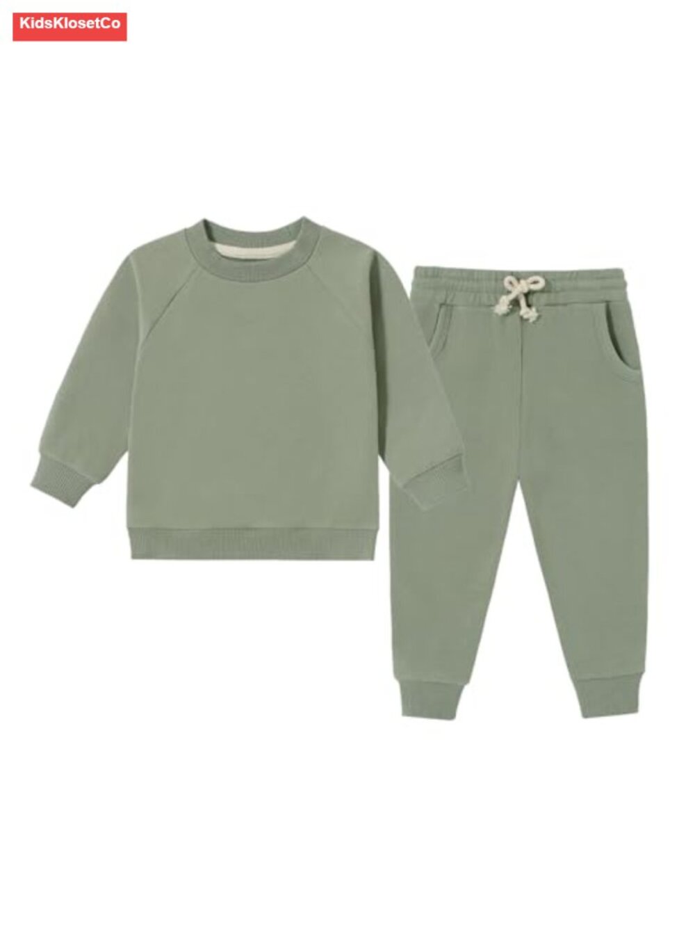 Toddler Boy Organic Cotton Sweatsuit Set Cuff Sleeve Drawstring